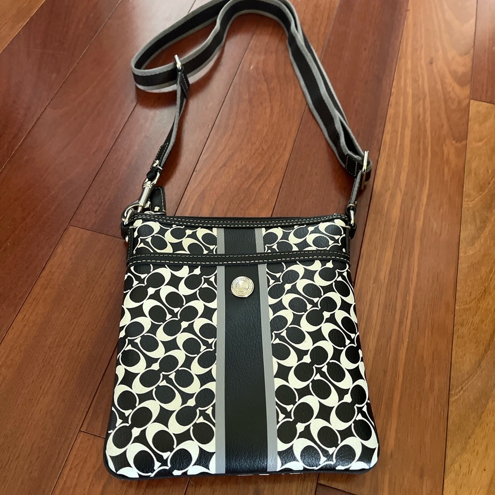 Coach Black and White Crossbody Bag